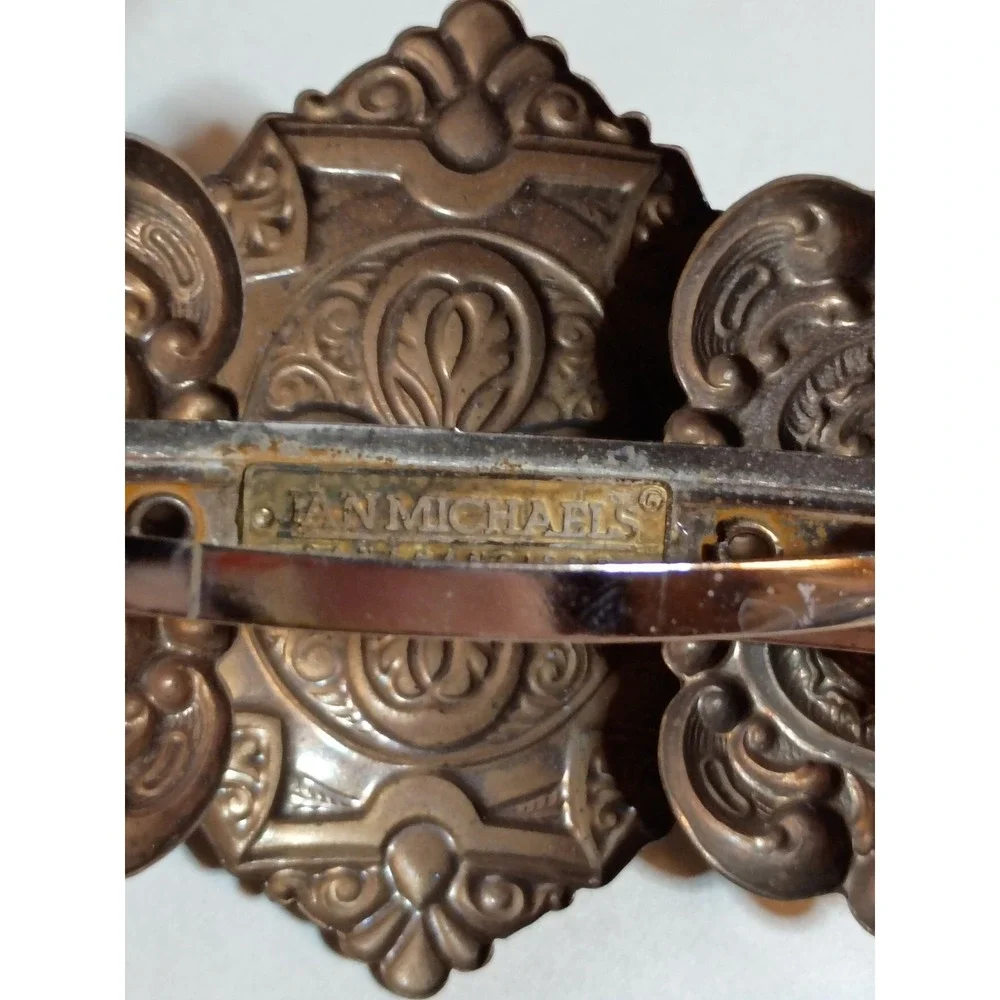 Vintage Hair Barrette Gold Toned San Michael Rare Design HTF Nice
